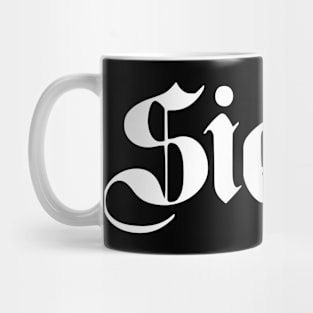 Siegen written with gothic font Mug